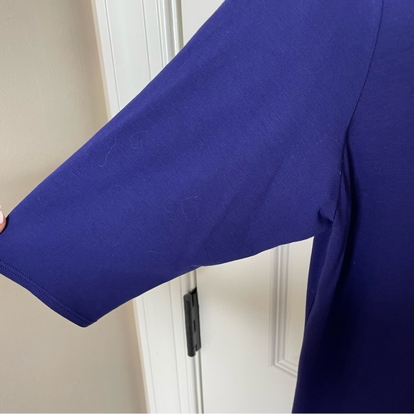 Eileen Fisher Dark Purple A-Line Jersey Knit Swing Dress Tunic in Size Medium‎ - Picture 4 of 5